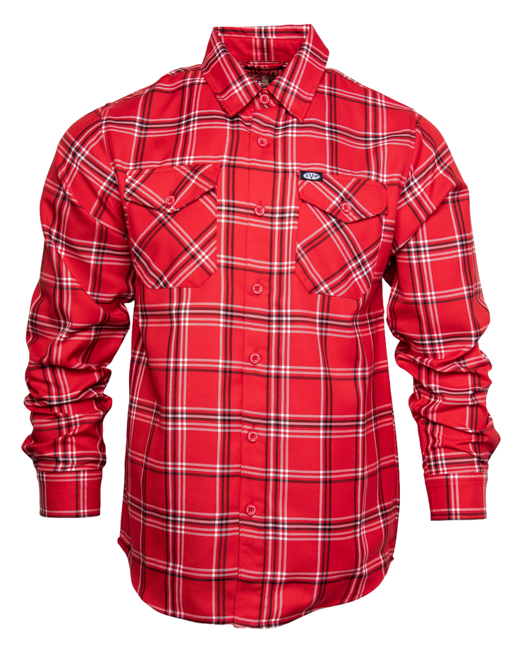 DIXXON - Eddie Van Halen Red, Black & White Flannel Shirt