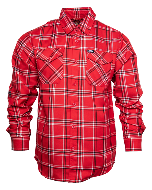 DIXXON - Eddie Van Halen Red, Black & White Flannel Shirt