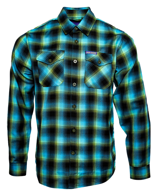 DIXXON - Funhaver Blue, Green & Black Flannel Shirt