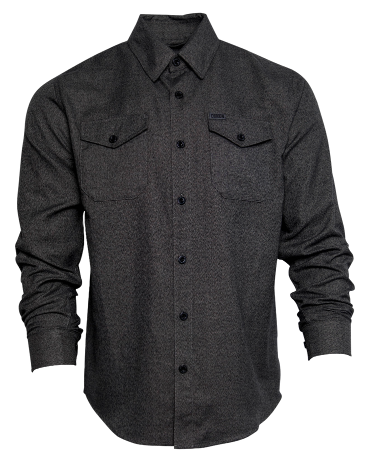 DIXXON - Obsidian Dark Grey Flannel Shirt