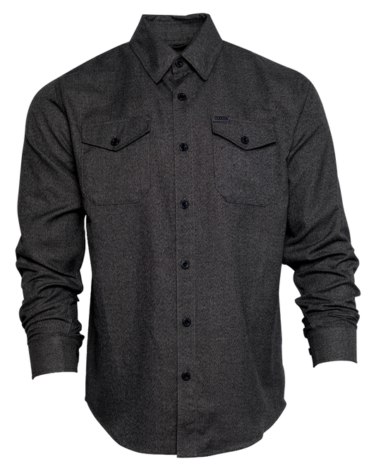 DIXXON - Obsidian Dark Grey Flannel Shirt