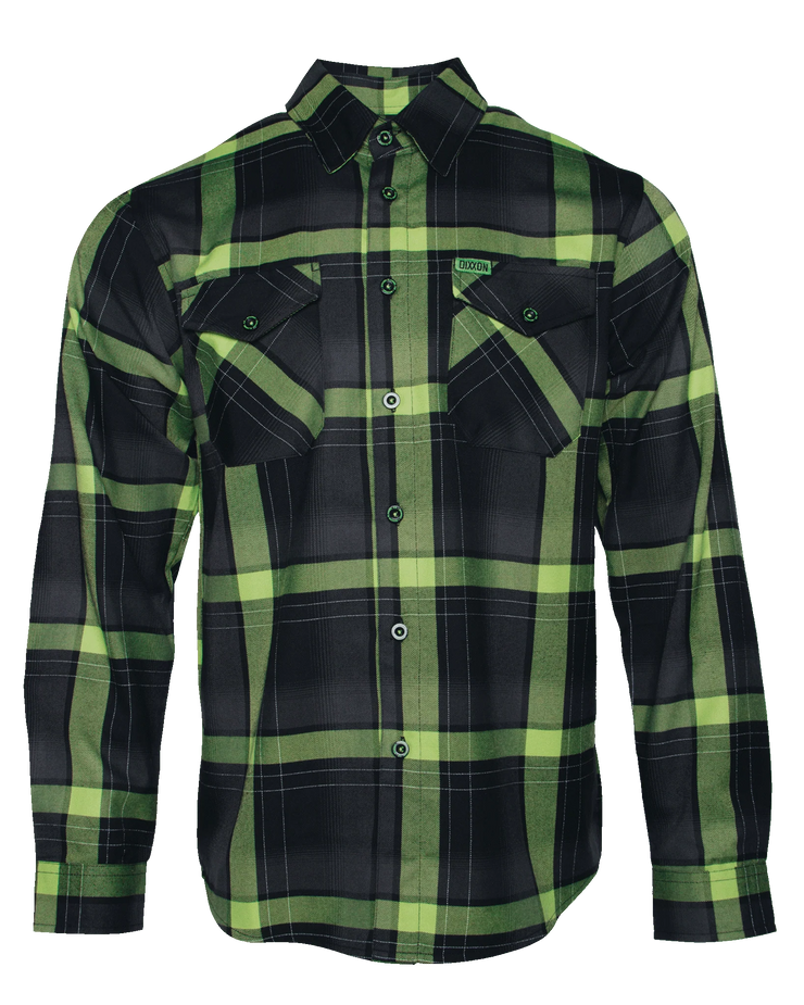 DIXXON - Uranium Green & Black Flannel Shirt