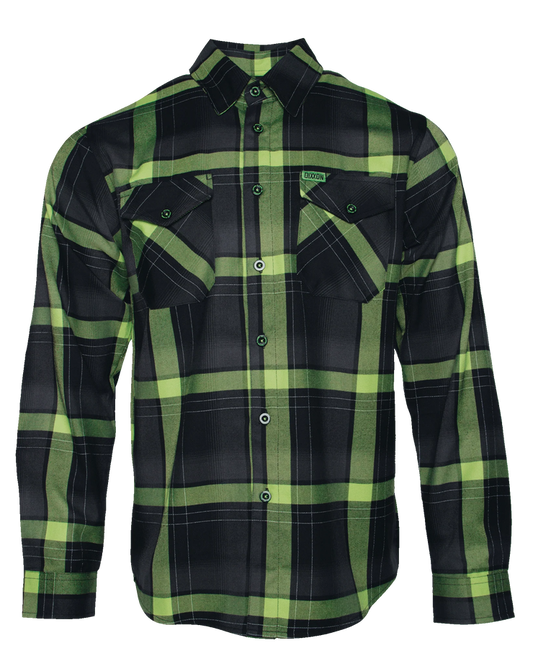 DIXXON - Uranium Green & Black Flannel Shirt