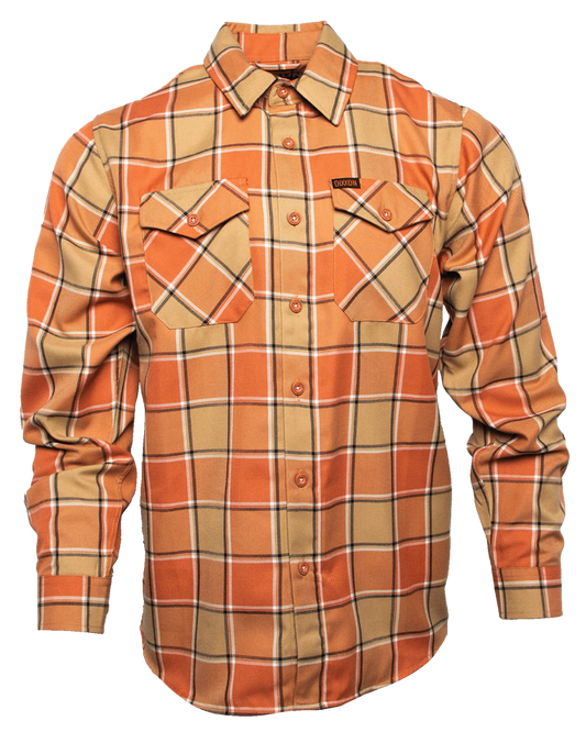 DIXXON - Georgia Peach Orange, Black & Beige Flannel Shirt