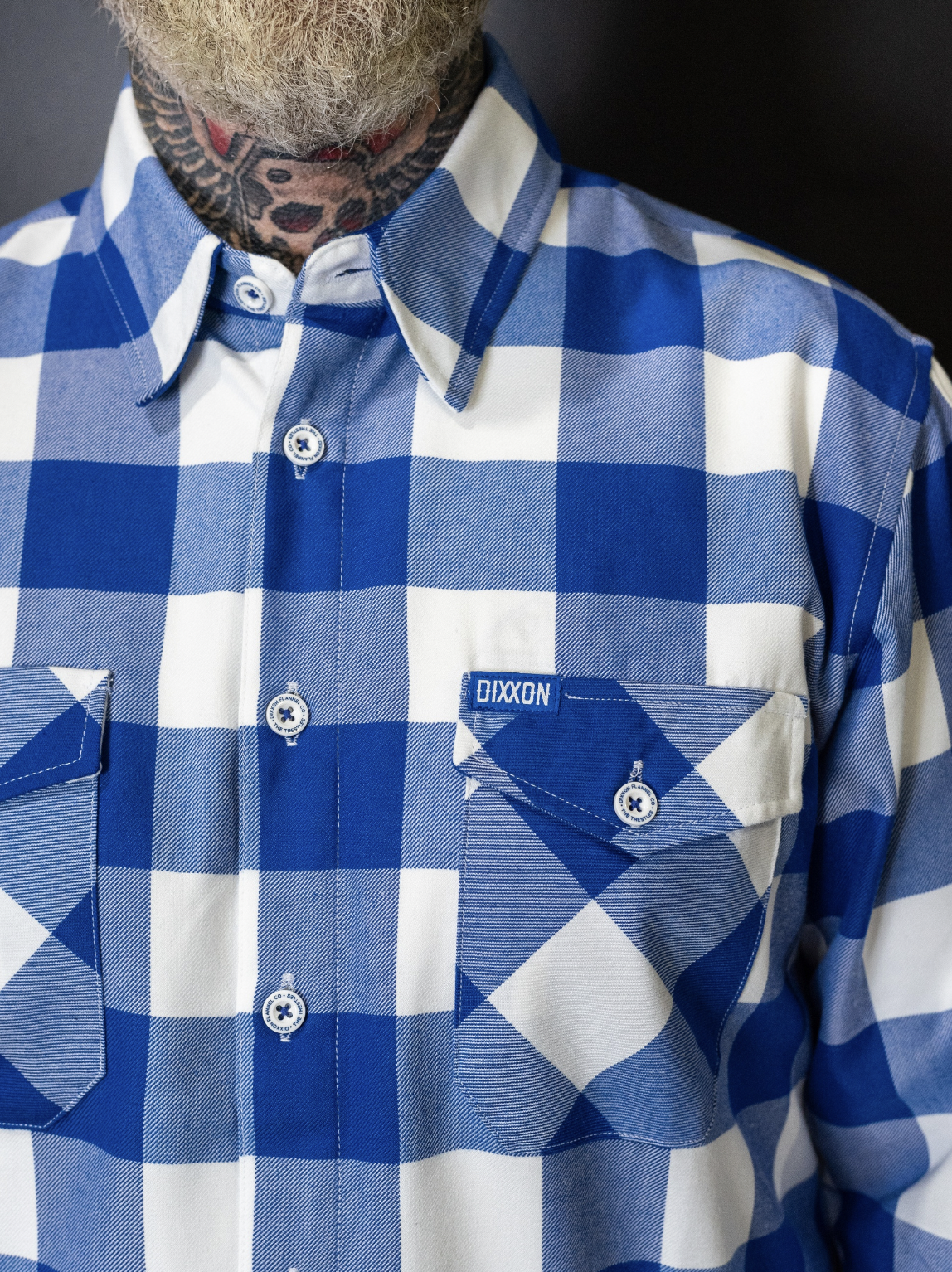 DIXXON - Trestles Blue & White Plaid Flannel Shirt