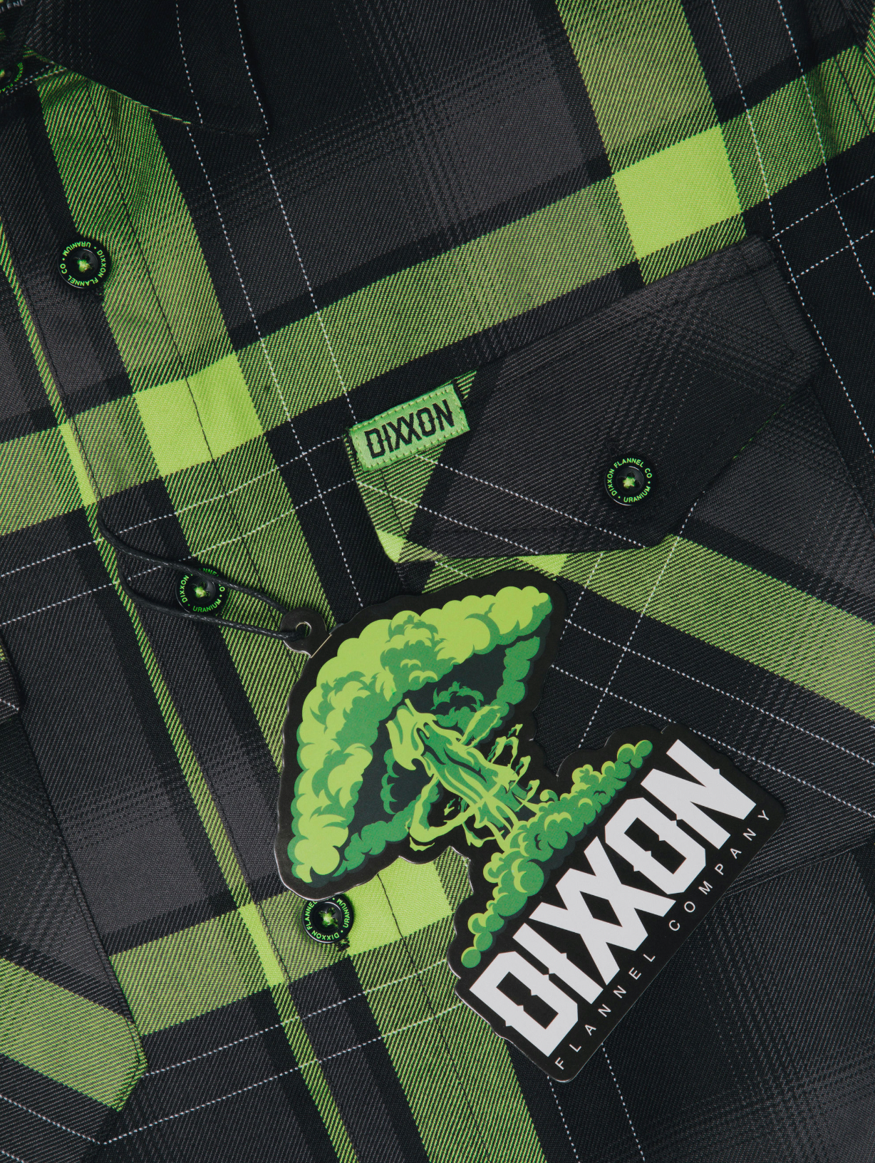 DIXXON - Uranium Green & Black Flannel Shirt