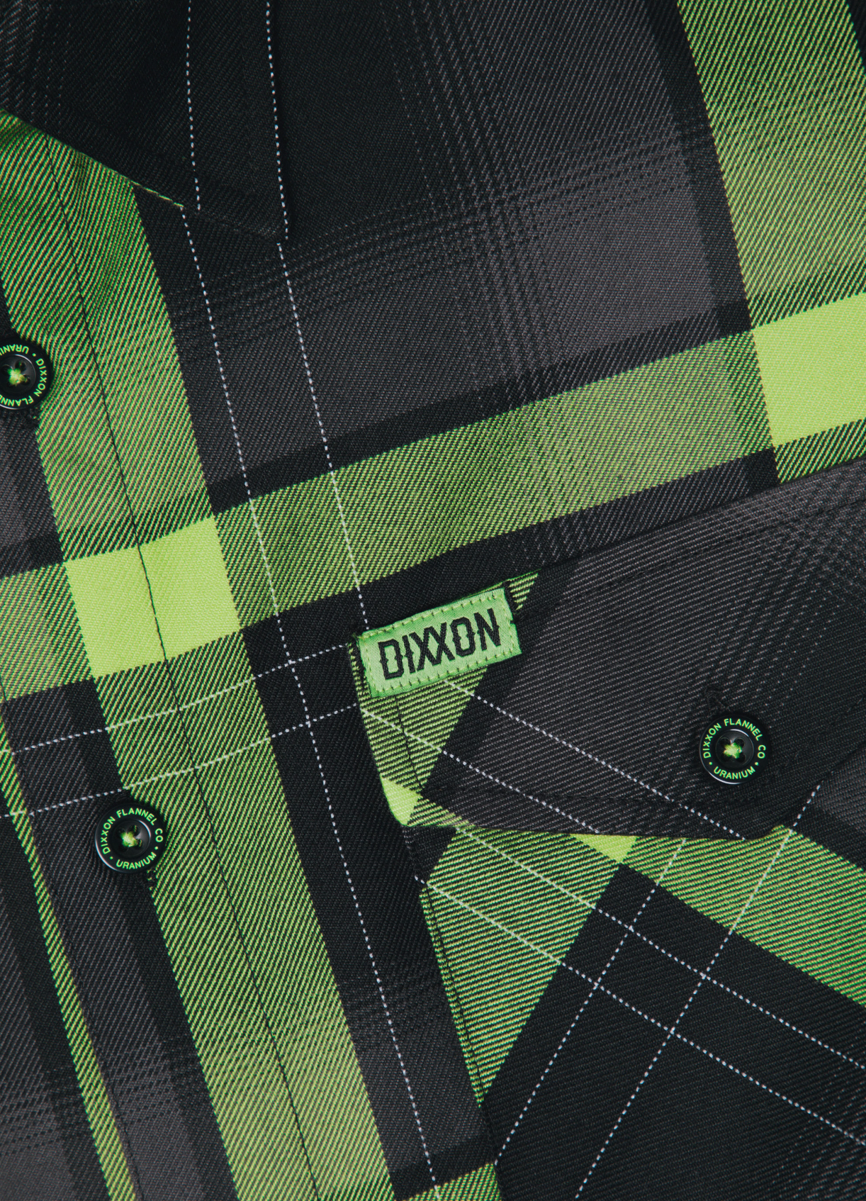 DIXXON - Uranium Green & Black Flannel Shirt