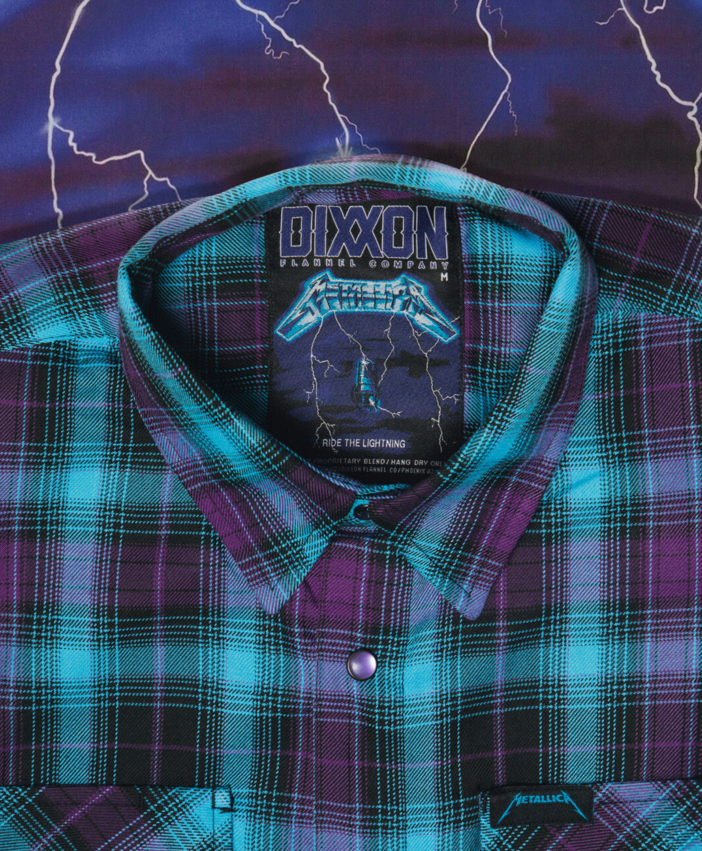 DIXXON - Metallica Ride the Lightning LIMITED Purple & Blue Flannel Shirt