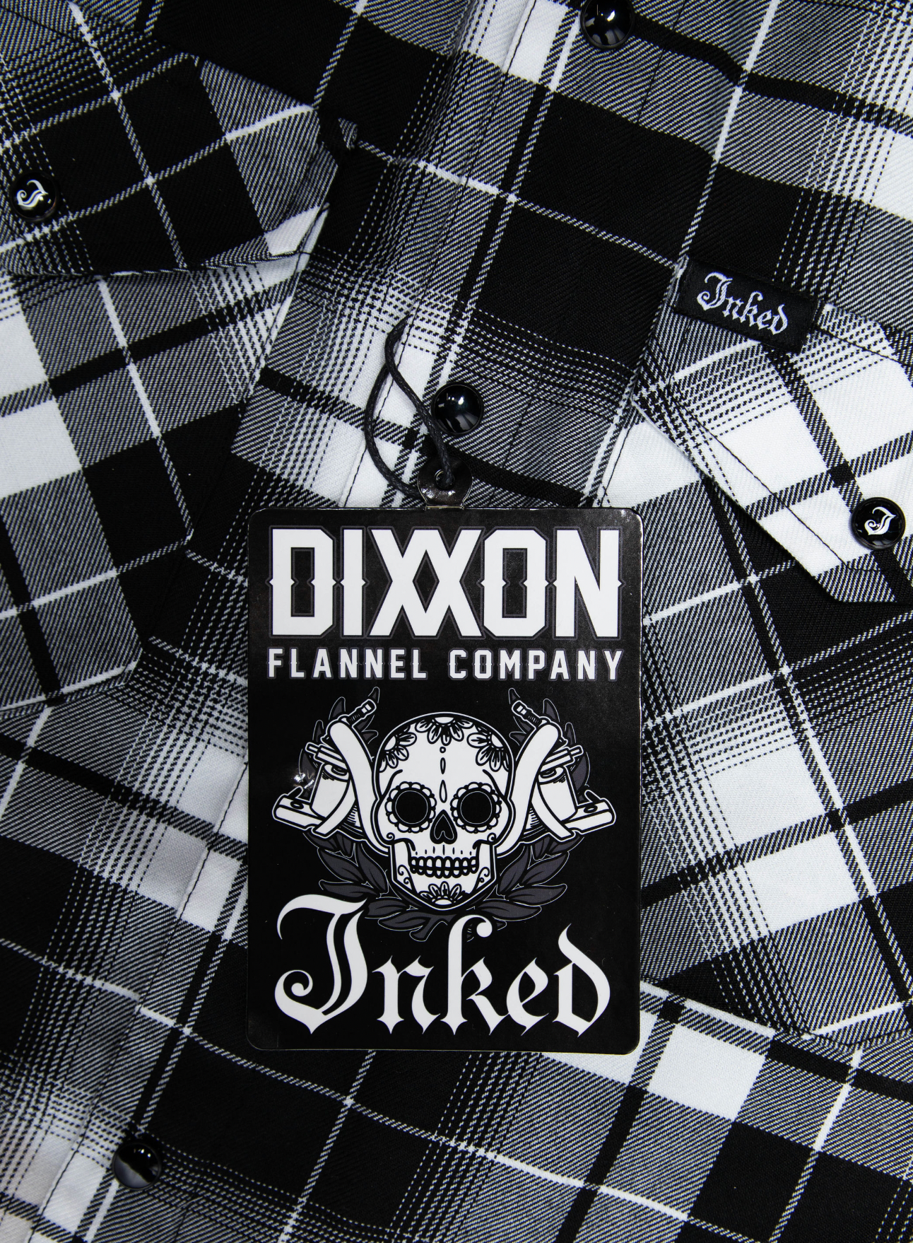 DIXXON - Inked Tattoo Black & White Flannel Shirt