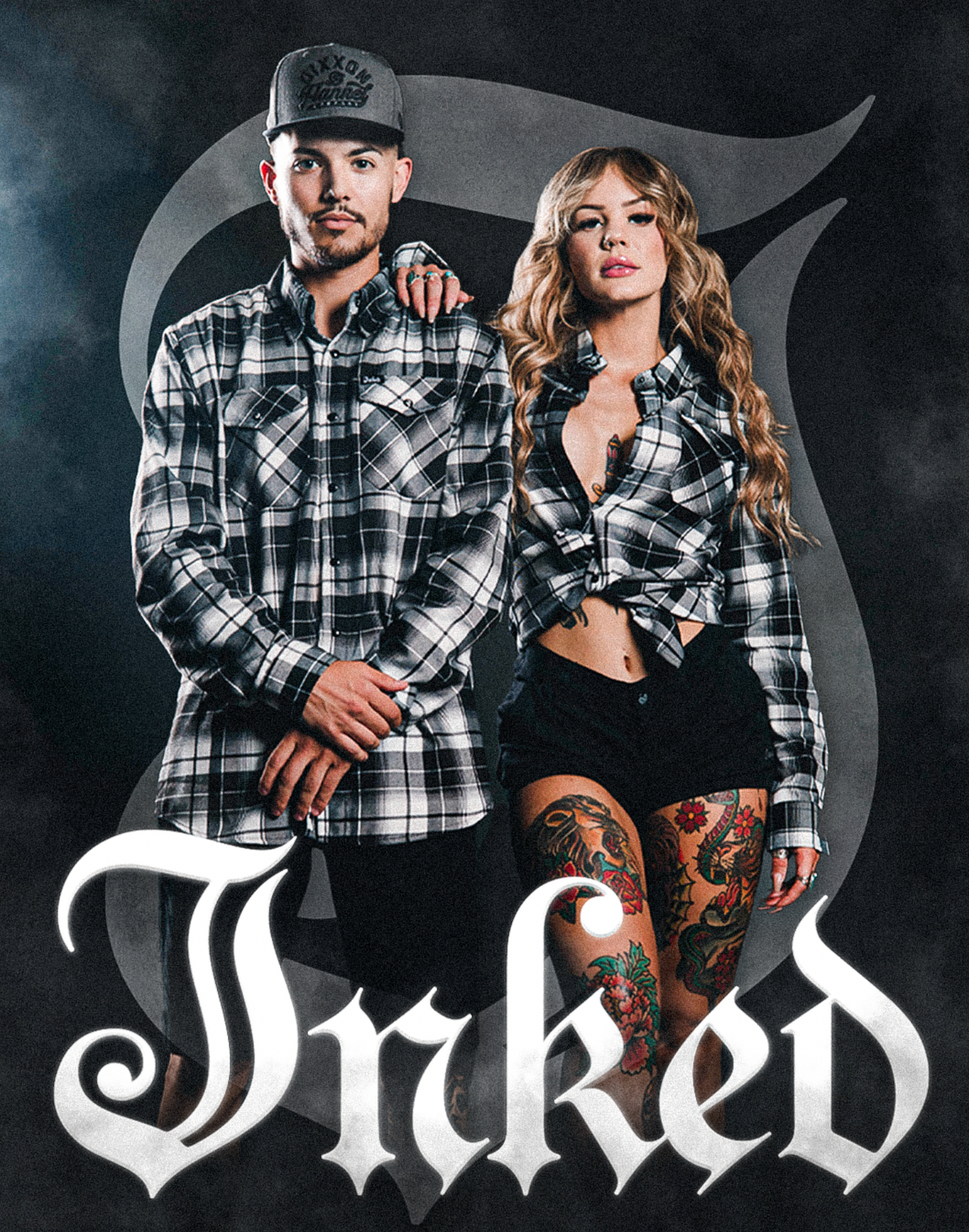 DIXXON - Inked Tattoo Black & White Flannel Shirt