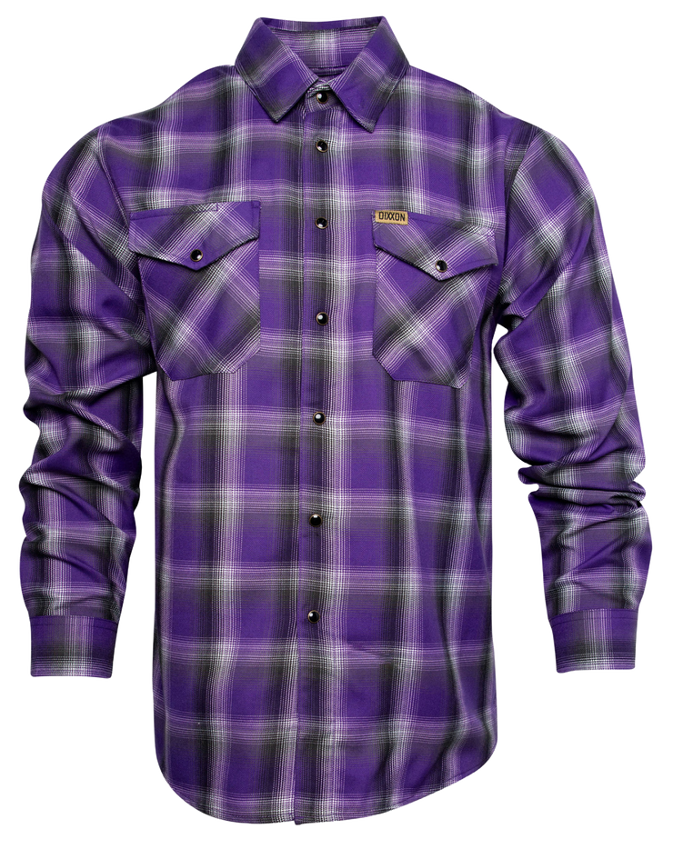 DIXXON - Sacrifice Purple, White & Black Flannel Shirt