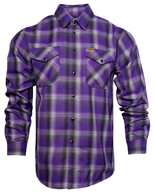 DIXXON - Sacrifice Purple, White & Black Flannel Shirt