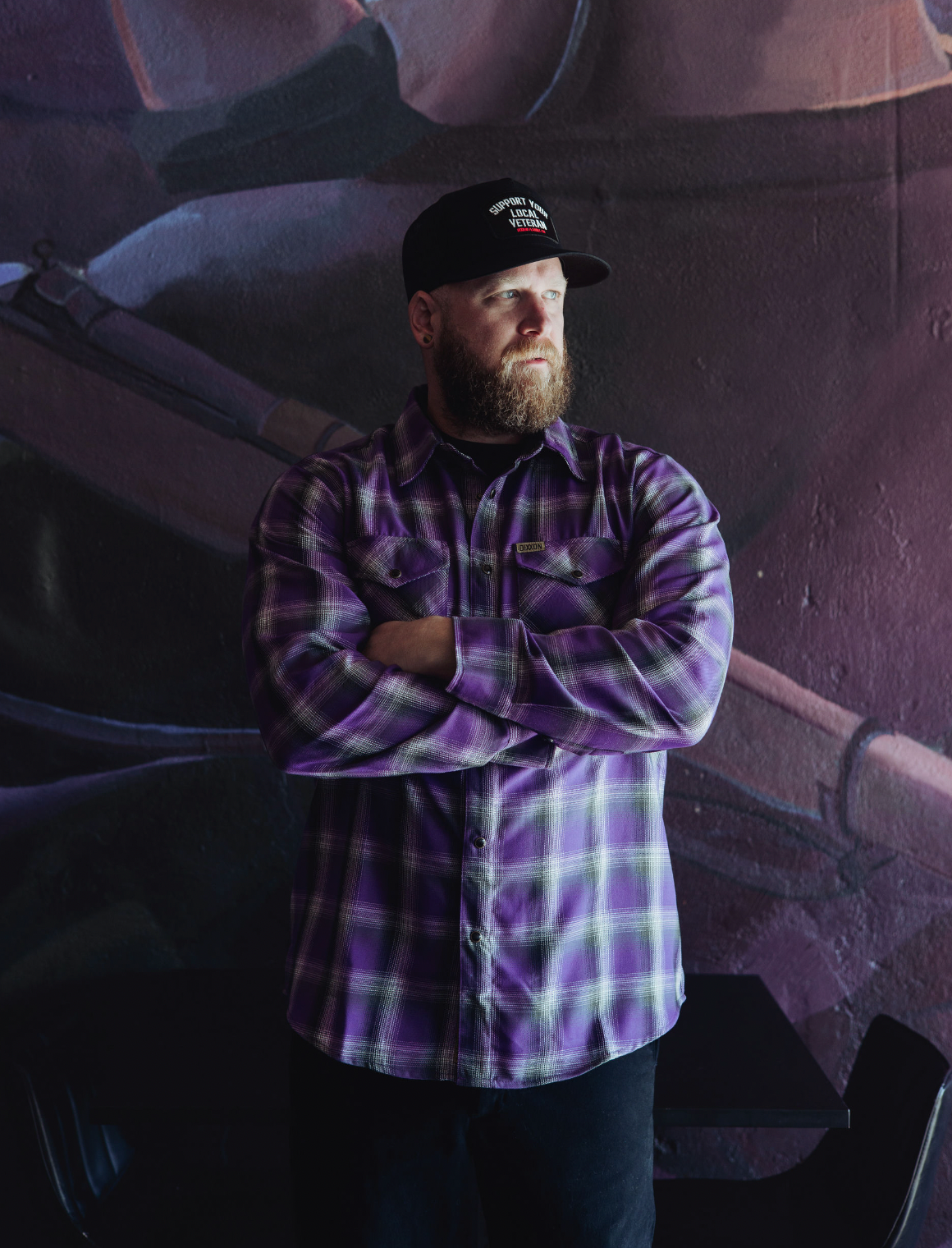 DIXXON - Sacrifice Purple, White & Black Flannel Shirt