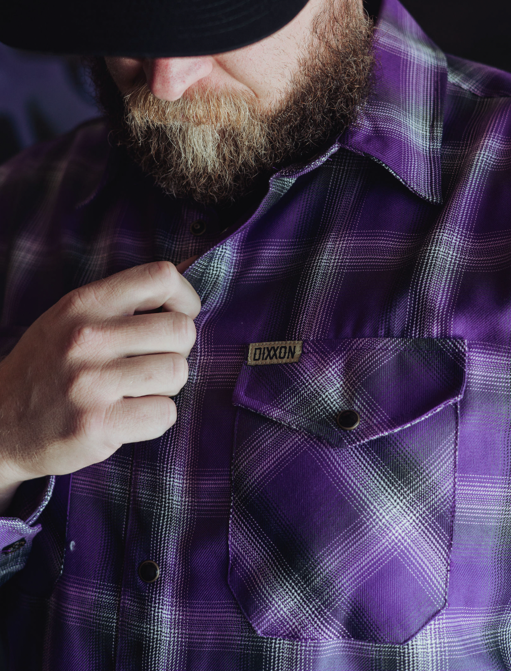 DIXXON - Sacrifice Purple, White & Black Flannel Shirt