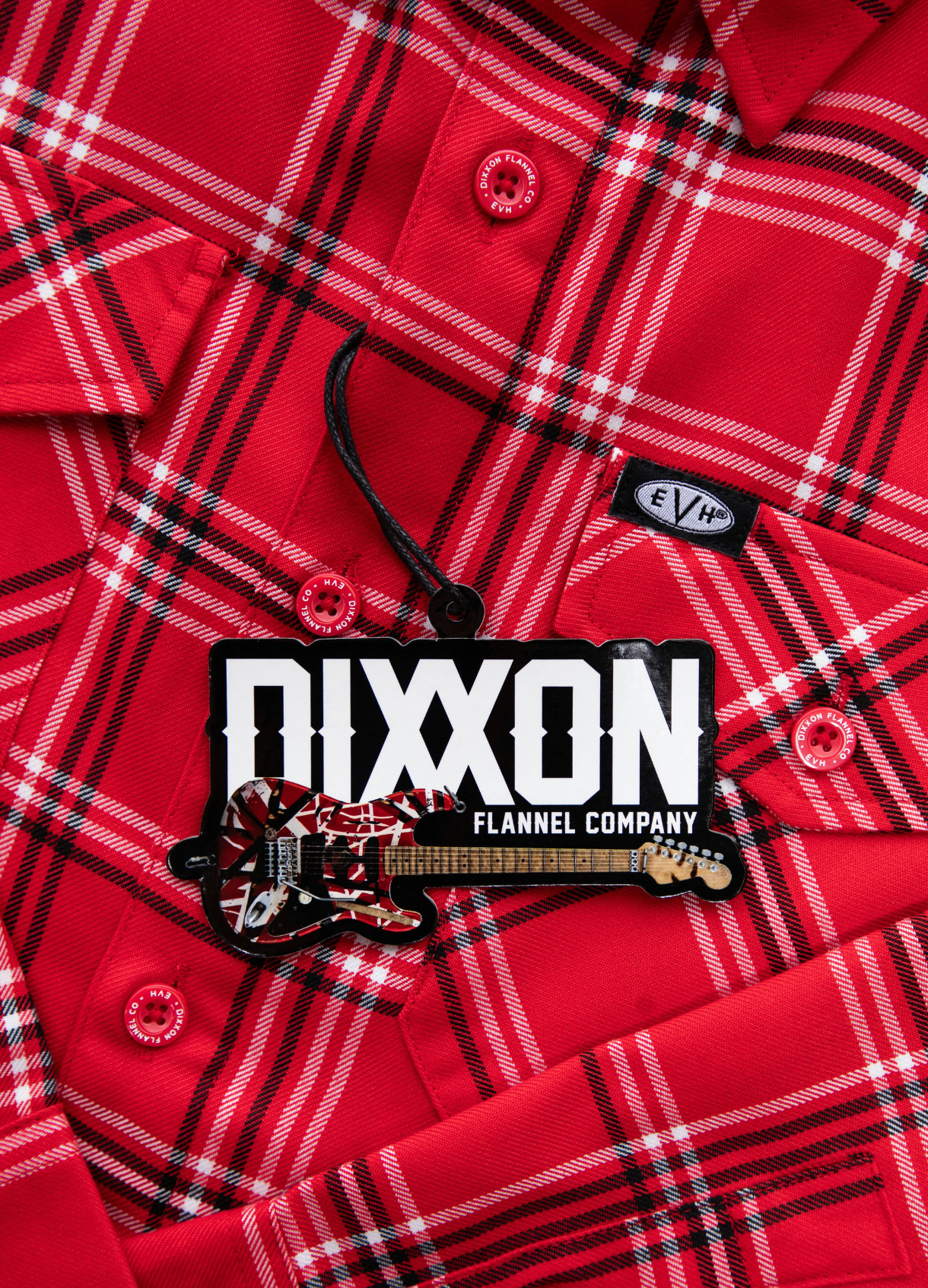 DIXXON - Eddie Van Halen Red, Black & White Flannel Shirt