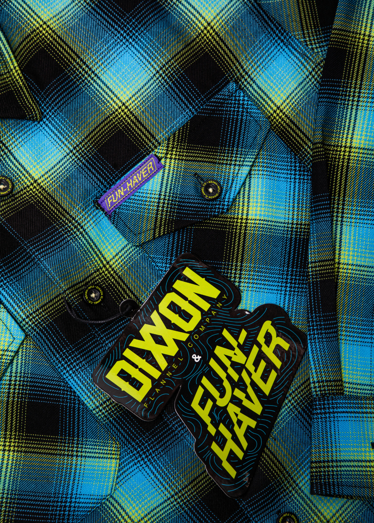 DIXXON - Funhaver Blue, Green & Black Flannel Shirt