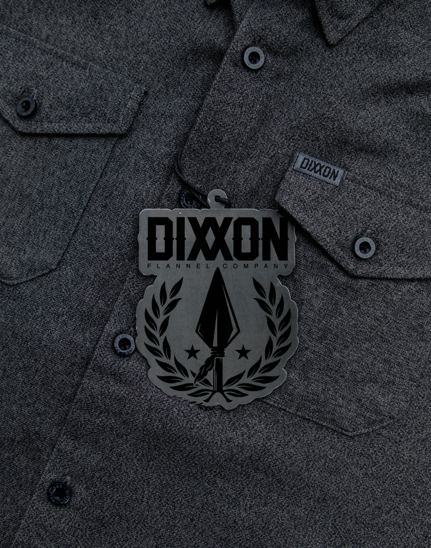 DIXXON - Obsidian Dark Grey Flannel Shirt