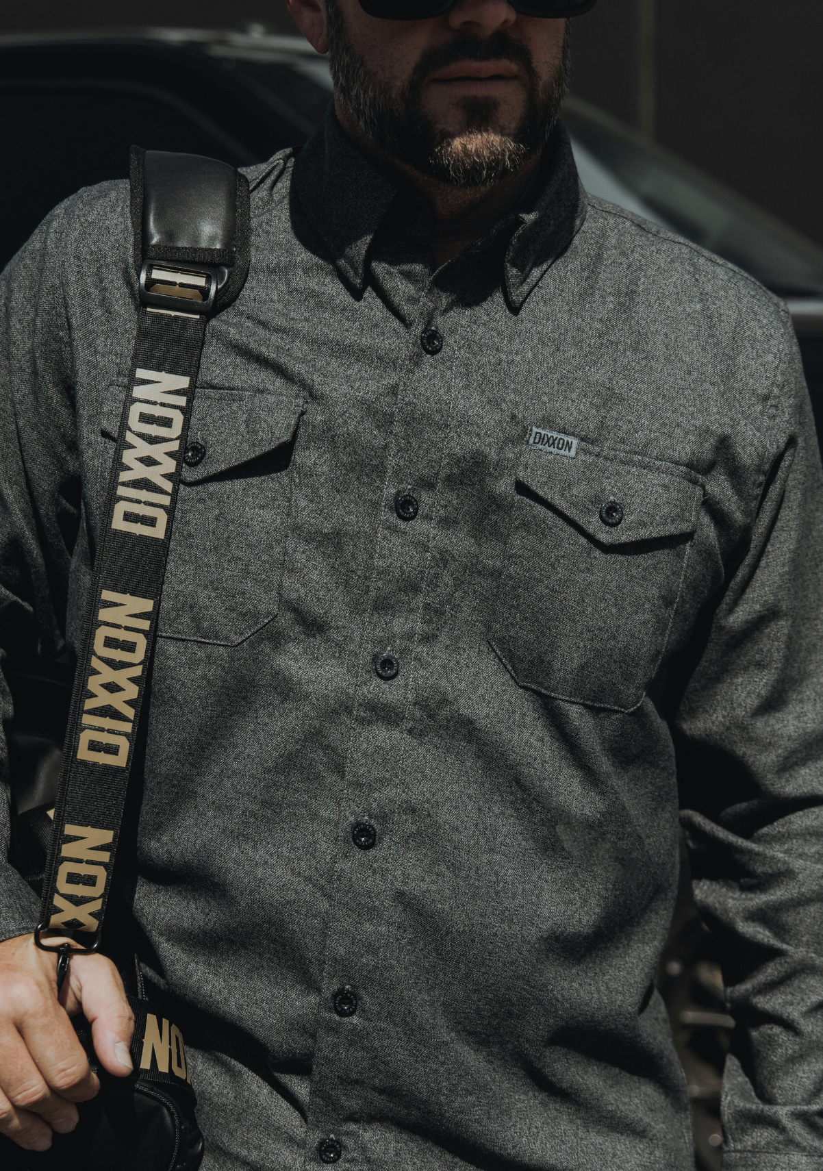 DIXXON - Obsidian Dark Grey Flannel Shirt