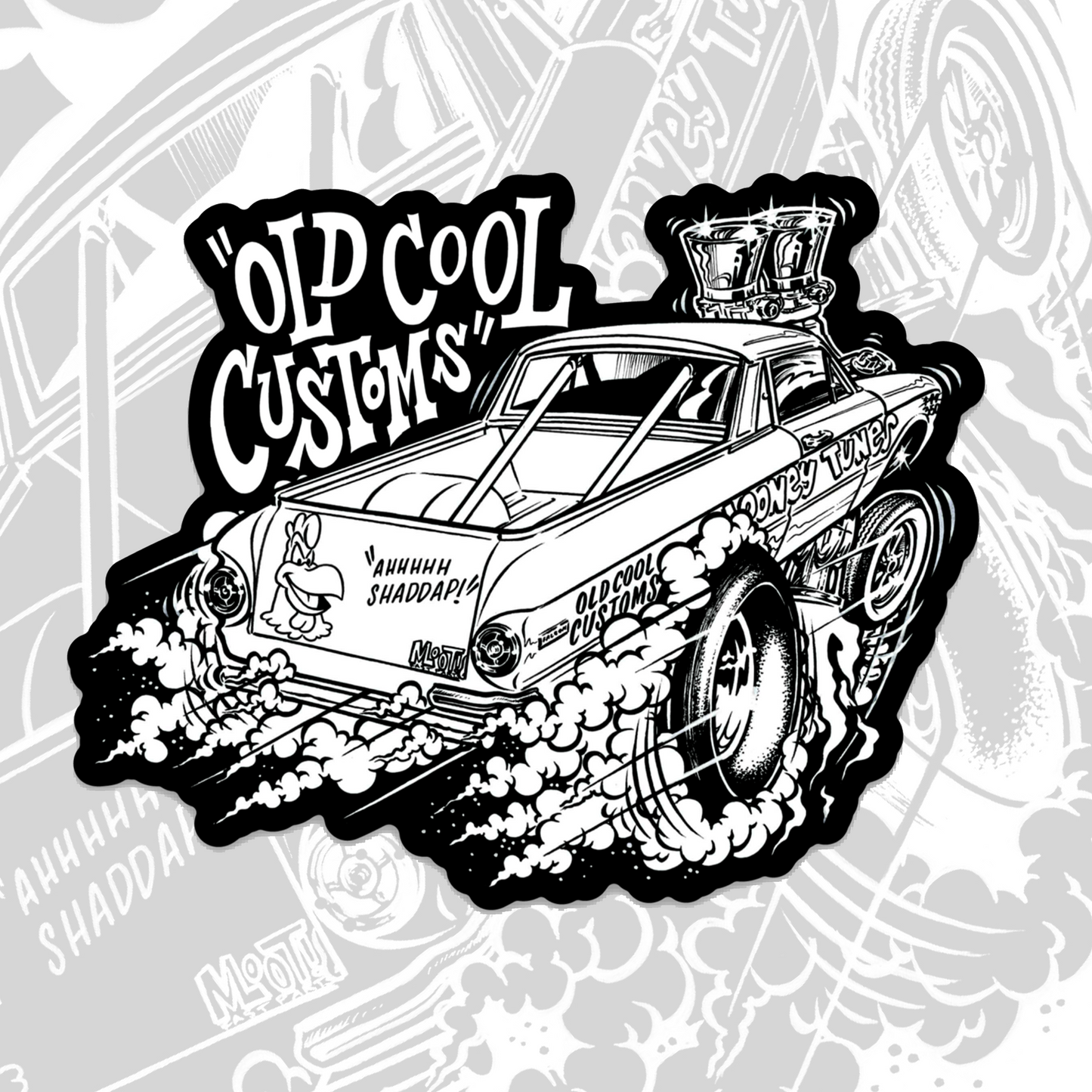 Old Cool Customs - XP Falcon "Looney Tunes" Gasser Sticker