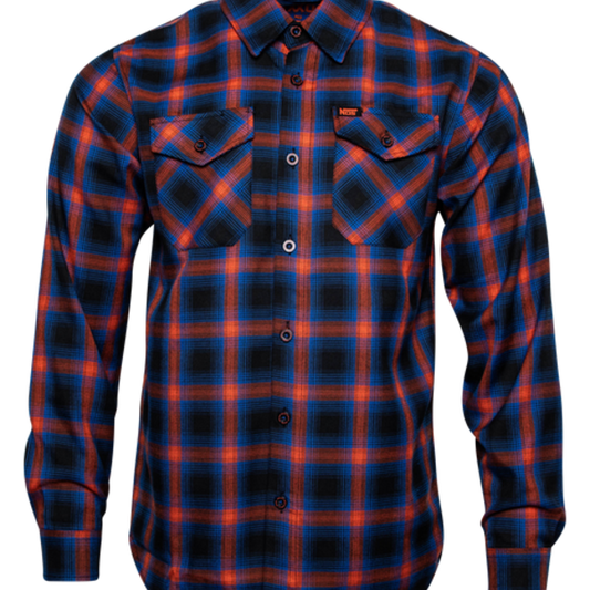 DIXXON - The NOS Nitrous Oxide Blue & Orange Flannel Shirt