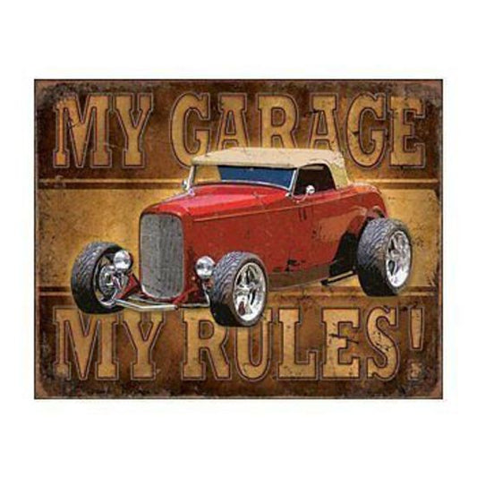 Metal Sign MSI-1761 My Garage Rules 16" x 12.5"