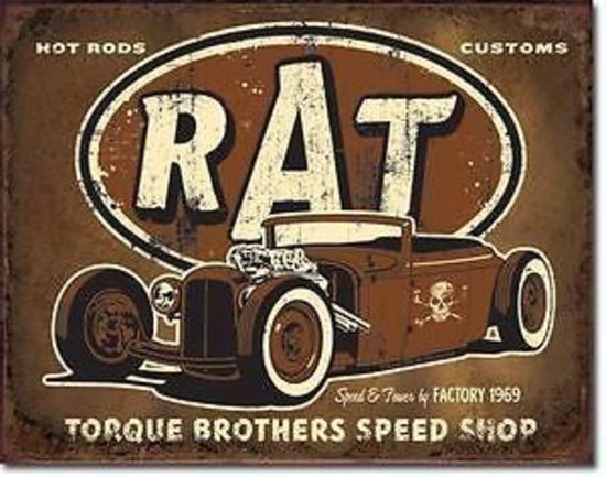 Metal Sign MSI-1783 Rat Rod Customs 16"x 12.5"