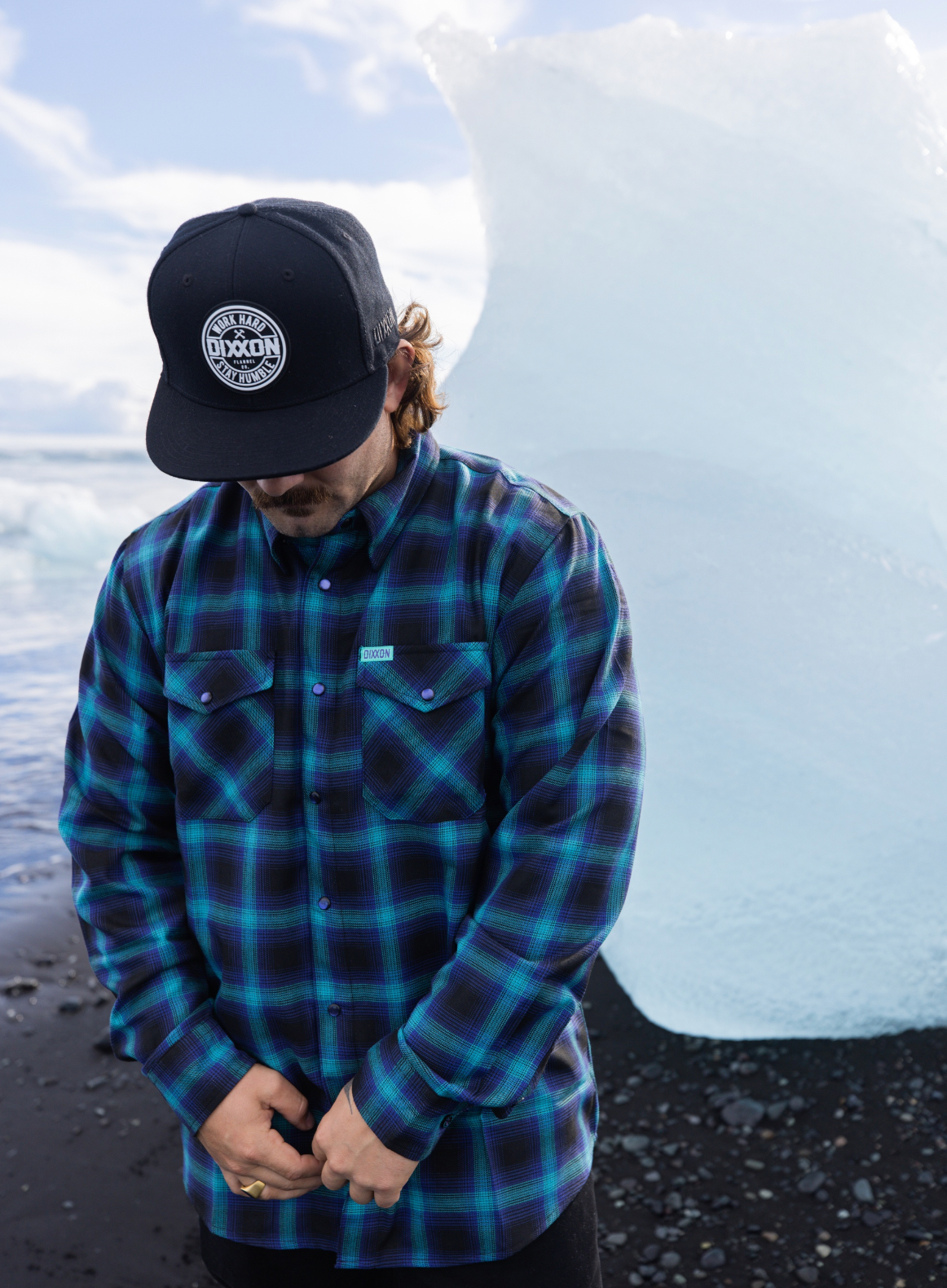 DIXXON - Borealis Teal and Purple Flannel Shirt