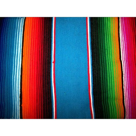 Mexican Sarape Blanket - Light Blue